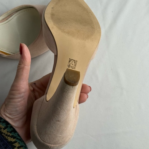 Anne Klein Akhenrika Blush Peep Toe Heels Size 8 - Picture 10 of 16